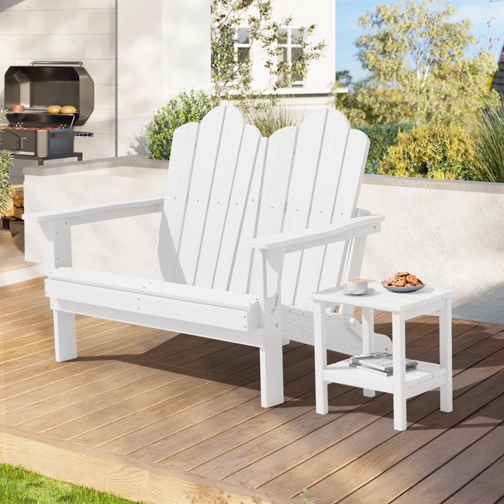 SERWALL Outdoor Bench Folding Adirondack Bench HDPE All-Weather Adirondack Loveseat for Park + Deck + Lawn + Garden, A041-093-001 *HD2509, Retail: $329.99, FINAL PRICE: $149.99 + TAX