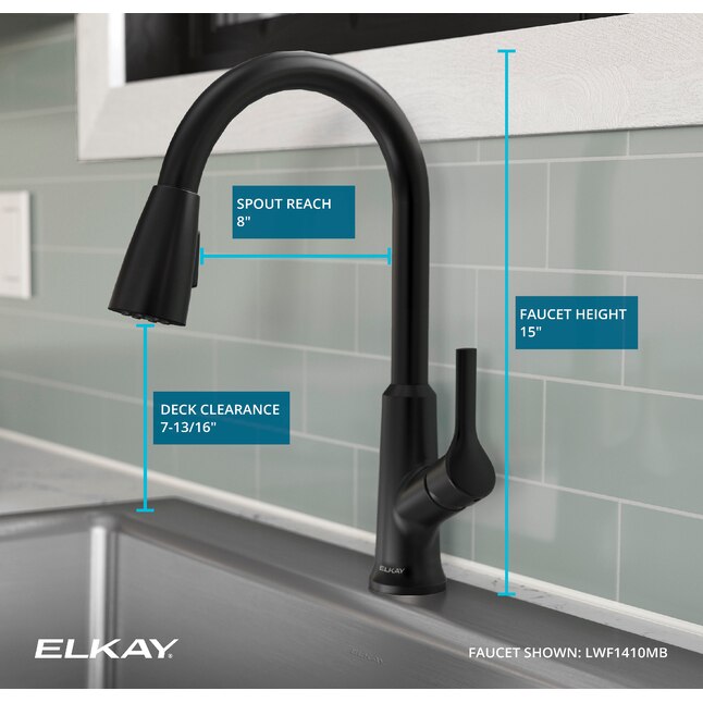 Greenwood Kitchen Faucet Matte Black Finish, LWF1410MB