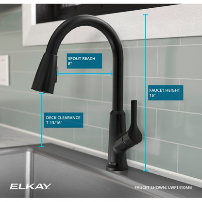 Greenwood Kitchen Faucet Matte Black Finish, LWF1410MB