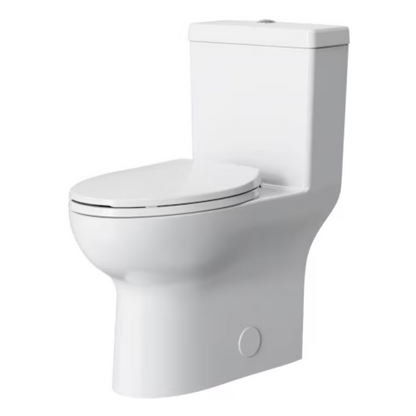 Project Source White Dual Flush Elongated Chair height Soft Close 1-piece Toilet 12-in Rough-In WaterSense 1.6 GPF, MT-60125DL