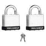 RELIABILT Keyed Padlock, 1-9/16-in Wide x 3/4-in Shackle Keyed Alike (2-Pack)
