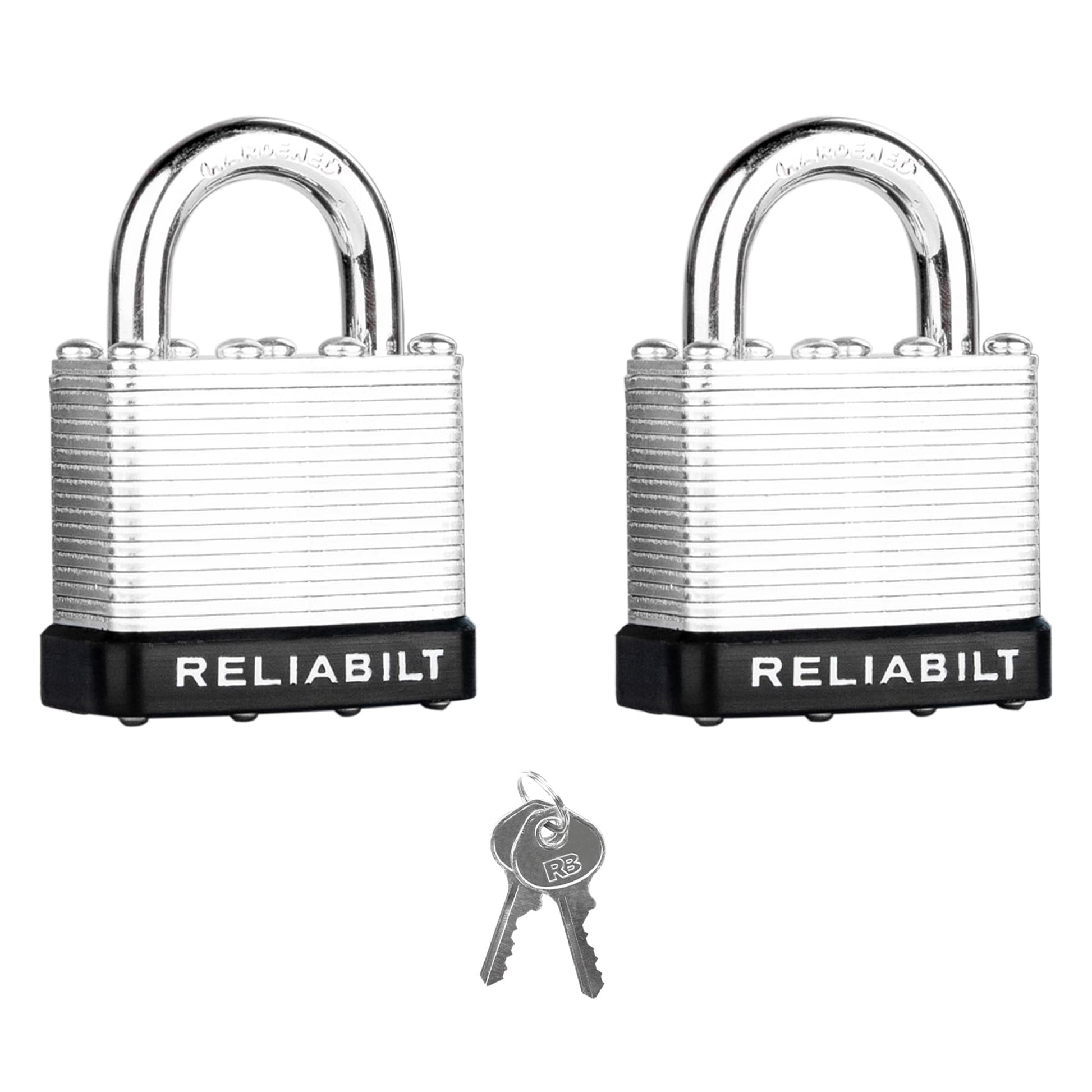 RELIABILT Keyed Padlock, 1-9/16-in Wide x 3/4-in Shackle Keyed Alike (2-Pack)