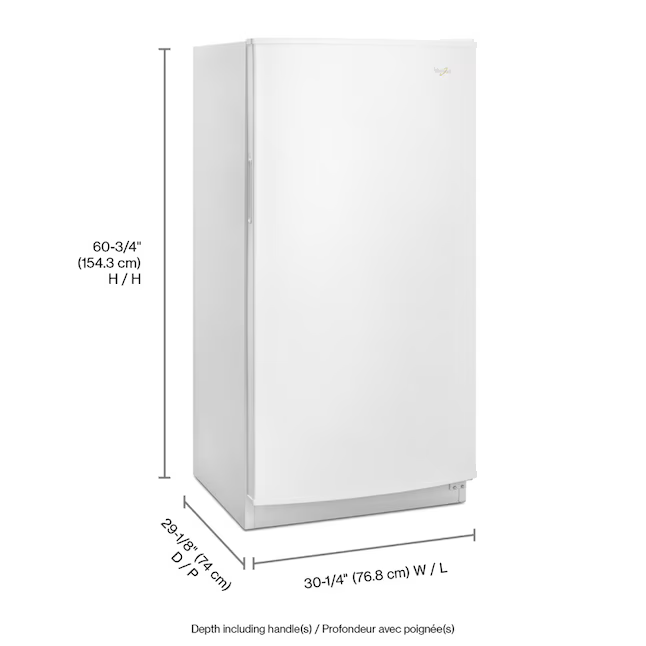Whirlpool 15.7-cu ft Frost-free Upright Freezer (White) [FB128]