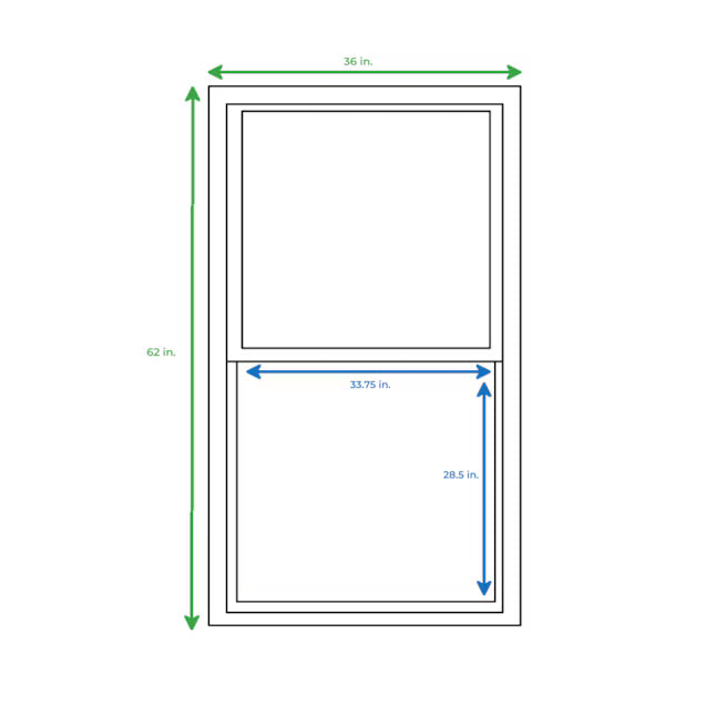 RELIABILT 36-in x 62-in Bronze Exterior Aluminum New Construction Single Hung Window Low-E Single Pane Glass (Half Screen Included), FASHB3662N-IMP, FINAL PRICE: $149.99