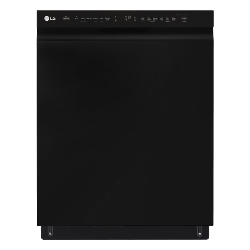 LG 24-in Front Control Built-in Dishwasher ( Black ) With Third Rack, QuadWash and Dynamic Dry , 48-Decibel