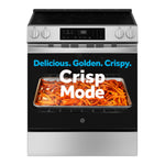 GE Crisp Mode 30-in Glass Top 5 burners 5.3-cu ft Slide-In Electric Range ( Stainless Steel )