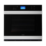 Sharp 30-in Single Electric Wall Oven True Convection Self-Cleaning (Edge-to-Edge Black Glass/Stainless Steel)
