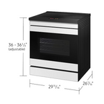Samsung Bespoke 30-in 4 Burners 6.3-cu ft Self & Steam Cleaning Air Fry Convection Oven Slide-in Single Induction Range (White Glass), NSi6DB990012/AA *BD