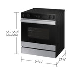 Samsung Bespoke 30-in Glass Top 5 burners 6.3-cu ft Air Fry Convection Oven Slide-In Electric Range ( Stainless steel )