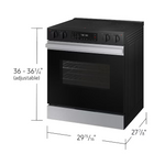 Samsung Bespoke 30 in. 6.3 cu. ft. 5 Burner Element Smart Slide-In Electric Range with Precision Knobs in Stainless Steel, NSE6DG8100SR/AA *BD