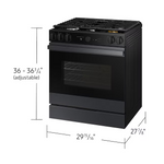 Samsung Bespoke 30-in 5 Burners 6-cu ft Self-cleaning Air Fry Convection Oven Slide-in Smart Natural Gas Range (Matte Black Steel), NSG6DG8500MT/AA *BD