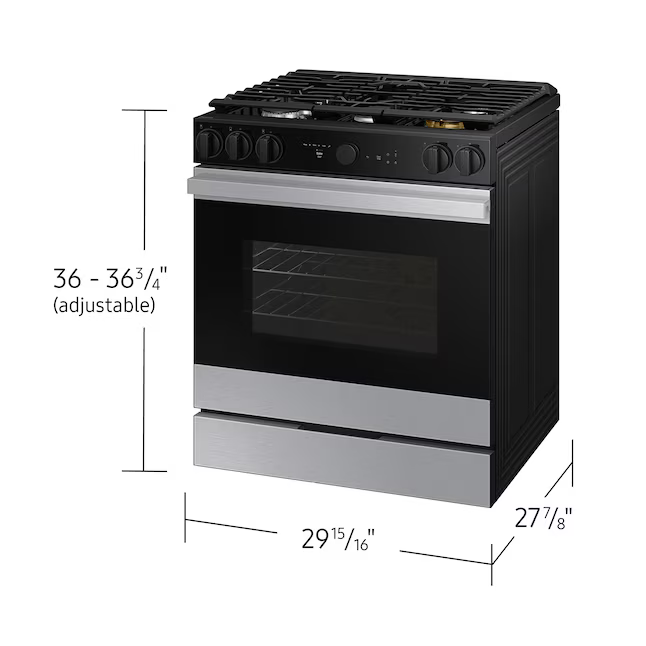 Samsung Bespoke 6.0 Cu. Ft. Slide-In Gas Range with Air Sous Vide - Stainless Steel, NSG6DG8500SR/AA *BD