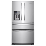 Whirlpool Standard-Depth 24.5-cu ft 4 -Door 36-in Wide French Door Refrigerator with Ice Maker with Water and Ice Dispenser ( Stainless Steel ) ENERGY STAR Certified