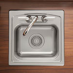 KOHLER Toccata 15-in L x 15-in W Stainless Steel Drop-in Residential Bar Sink, R3349-2-NA *JR2510, Retail: $179.00, FINAL PRICE: $79.99 + TAX