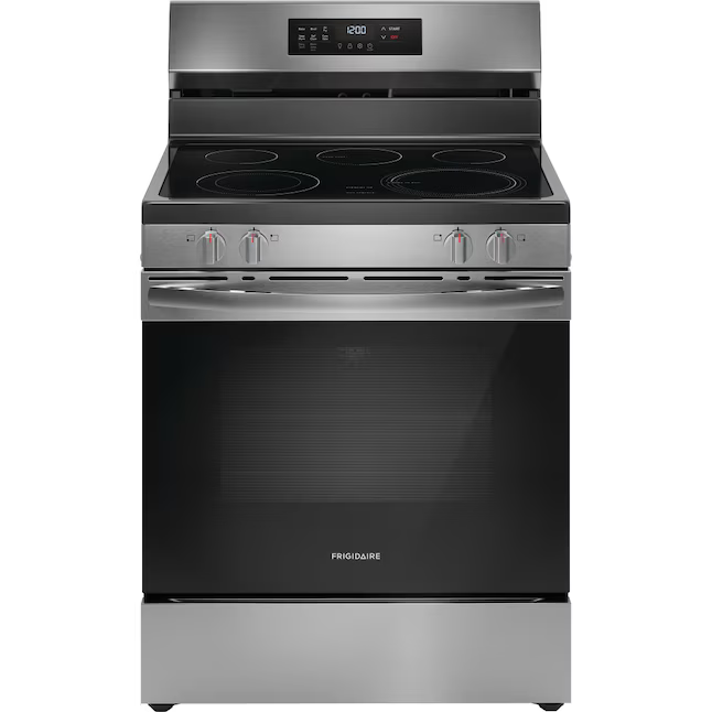 Frigidaire 30-in 5 burners 5.1-cu ft Air Fry Convection Oven Freestanding Natural Gas Range ( Stainless Steel )