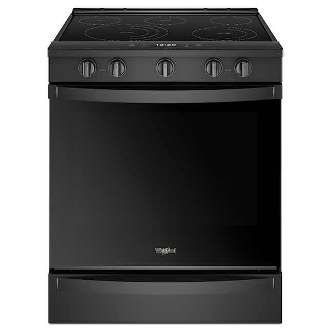Whirlpool 30-in Glass Top 5 burners 6.4-cu ft Air Fry Slide-In Electric Range (Black), WEE750H0HB/5 *JR2508, Retail: $2,299.00, FINAL PRICE: $1,199.99 + TAX