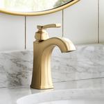 Alpine Reserve Chesler Brushed Gold Single Hole 1-handle WaterSense High-arc Residential Handle Bathroom Sink Faucet with Drain with Deck Plate, 67095W-624408 #3808602 *JR2511, Retail: $89.00, FINAL PRICE: $49.99 + TAX