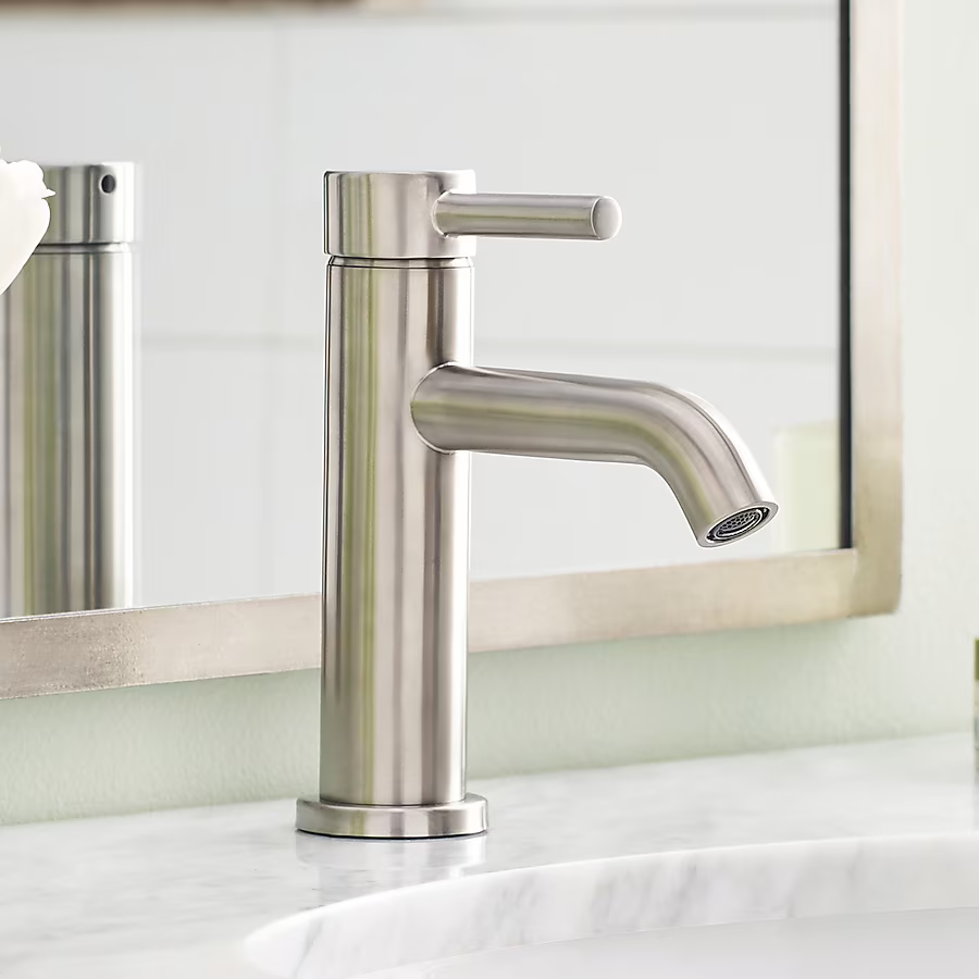 Alpine Reserve Harlow Brushed Nickel Single Hole 1-handle WaterSense Mid-arc Residential Handle Bathroom Sink Faucet with Drain with Deck Plate, 67746W-6004 #5287458 *JR2510, Retail: $69.00, FINAL PRICE: $34.99 + TAX