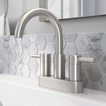 Alpine Reserve Harlow Brushed Nickel 4-in Centerset 2-Handle WaterSense High-Arc Residential Handle Bathroom Sink Faucet with Drain with Deck Plate, 67692W-6104 #702752 *JR2509, Retail: $69.00, FINAL PRICE: $46.99 + TAX