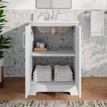 Alpine Reserve Pittman 24-in White Undermount Single Sink Bathroom Vanity with White Calacatta Veined Engineered Stone Top, LWS24TSVW, MSRP: $899.00, FINAL PRICE: $399.99