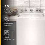 Whirlpool Deep Water Wash 3.5 cu ft High Efficiency Agitator Small Top-Load Washer (White), WTW4816FW/3 *JR2509, Retail: $699.00, FINAL PRICE: $399.99 + TAX