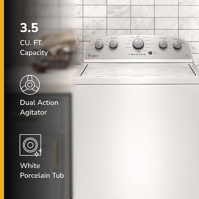 Whirlpool Deep Water Wash 3.5 cu ft High Efficiency Agitator Small Top-Load Washer (White), WTW4816FW/3 *JR2509, Retail: $699.00, FINAL PRICE: $399.99 + TAX