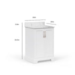 Alpine Reserve Pittman 24-in White Undermount Single Sink Bathroom Vanity with White Calacatta Veined Engineered Stone Top, LWS24TSVW, MSRP: $899.00, FINAL PRICE: $399.99