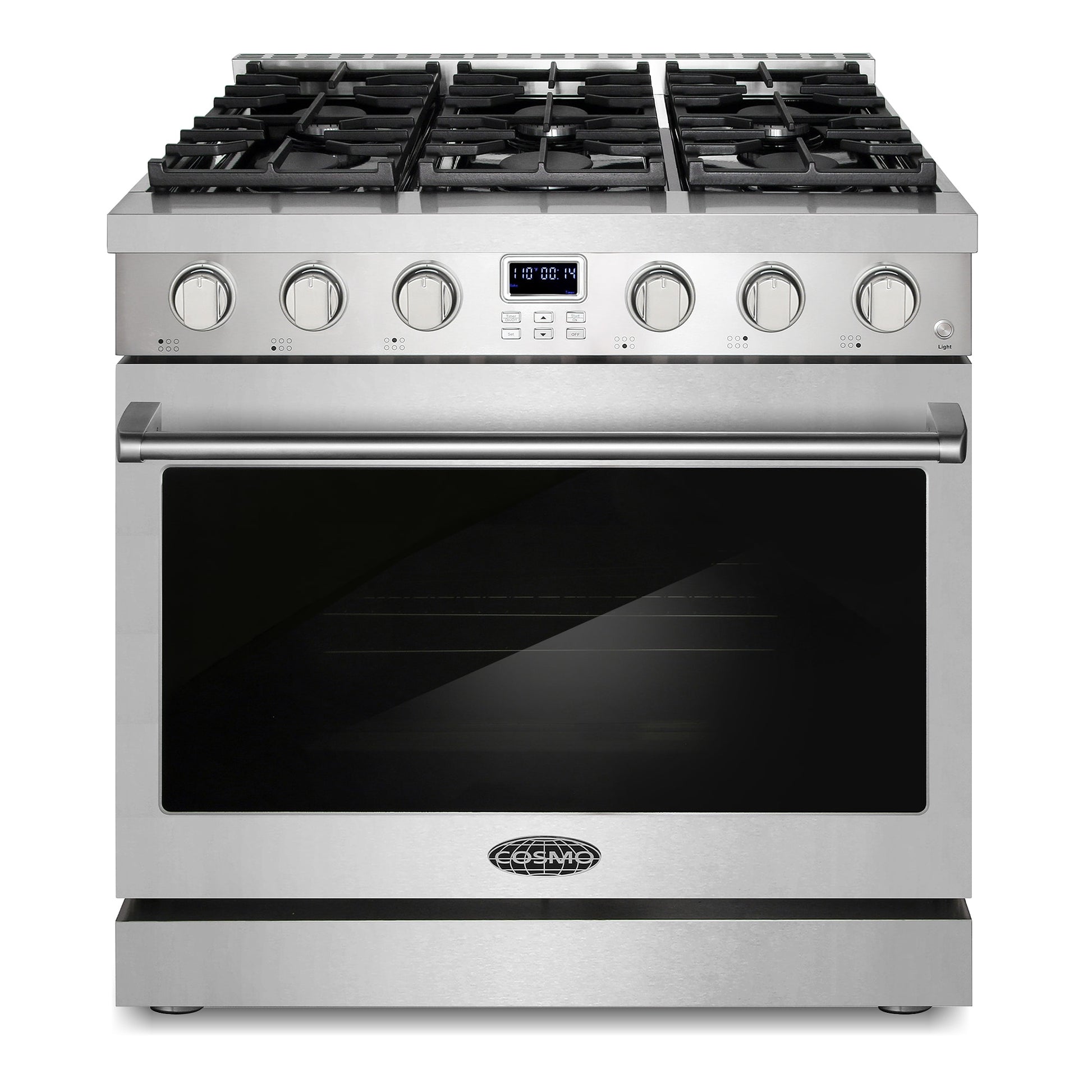 Cosmo COS-GRC366KB 36-in 6 burners 6.1-cu ft Convection Oven Slide-In Natural Gas Range ( Stainless Steel )