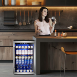 COWSAR 20.28-in W 126-Can Capacity Clear Glass Freestanding Indoor Beverage Refrigerator with Glass Door, W58128SSH *JR2510, Retail: $549.99, FINAL PRICE: $249.99 + TAX