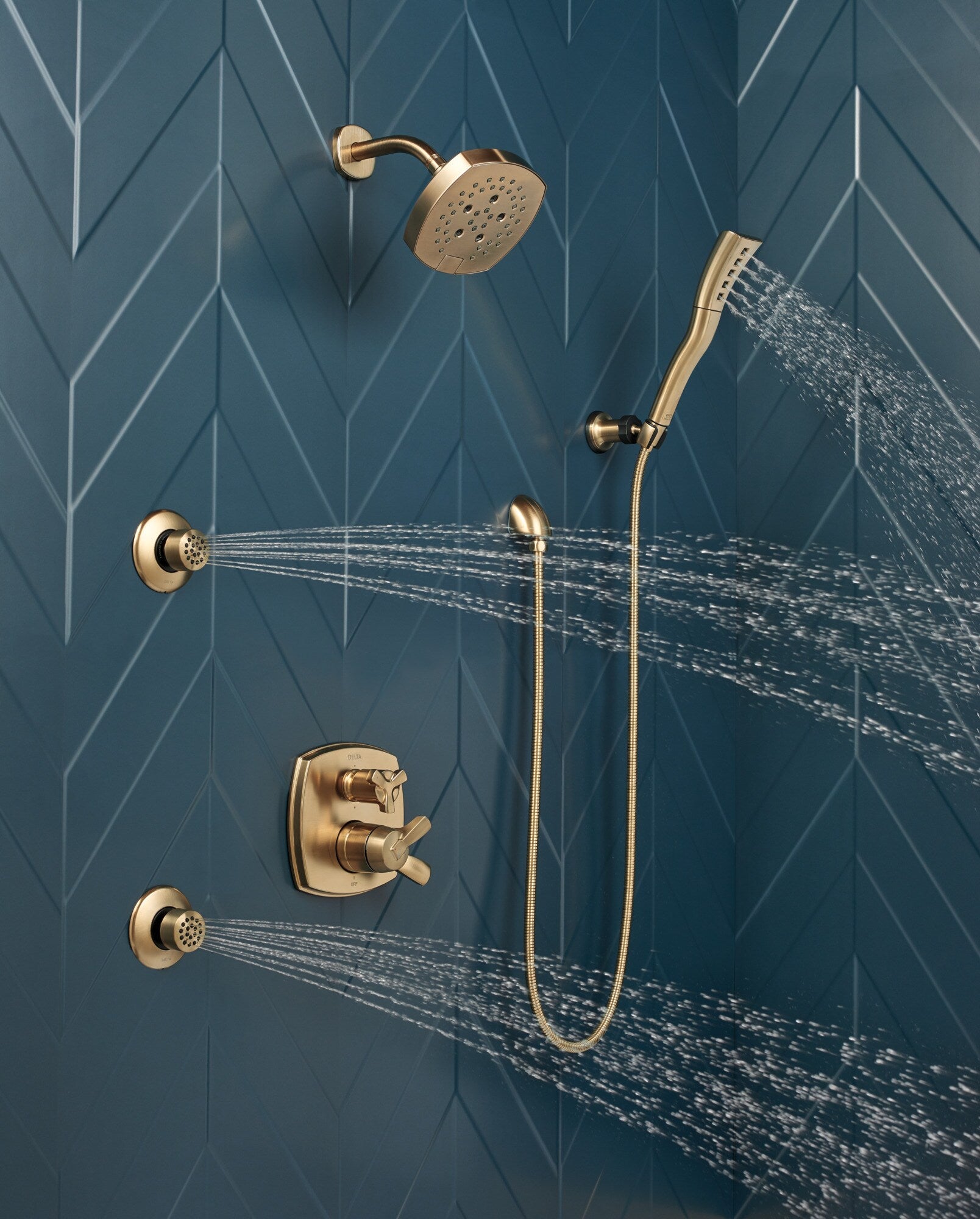 Delta Universal Showering H2Okinetic Single-Setting Hand Shower in Lumicoat Champagne Bronze, 59421-CZ-PR-PK, MRSP: $264.15, FINAL PRICE: $ + TAX