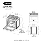 Cosmo COS-GRC366KB 36-in 6 burners 6.1-cu ft Convection Oven Slide-In Natural Gas Range ( Stainless Steel )