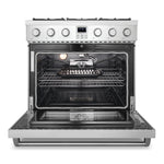 Cosmo COS-GRC366KB 36-in 6 burners 6.1-cu ft Convection Oven Slide-In Natural Gas Range ( Stainless Steel )