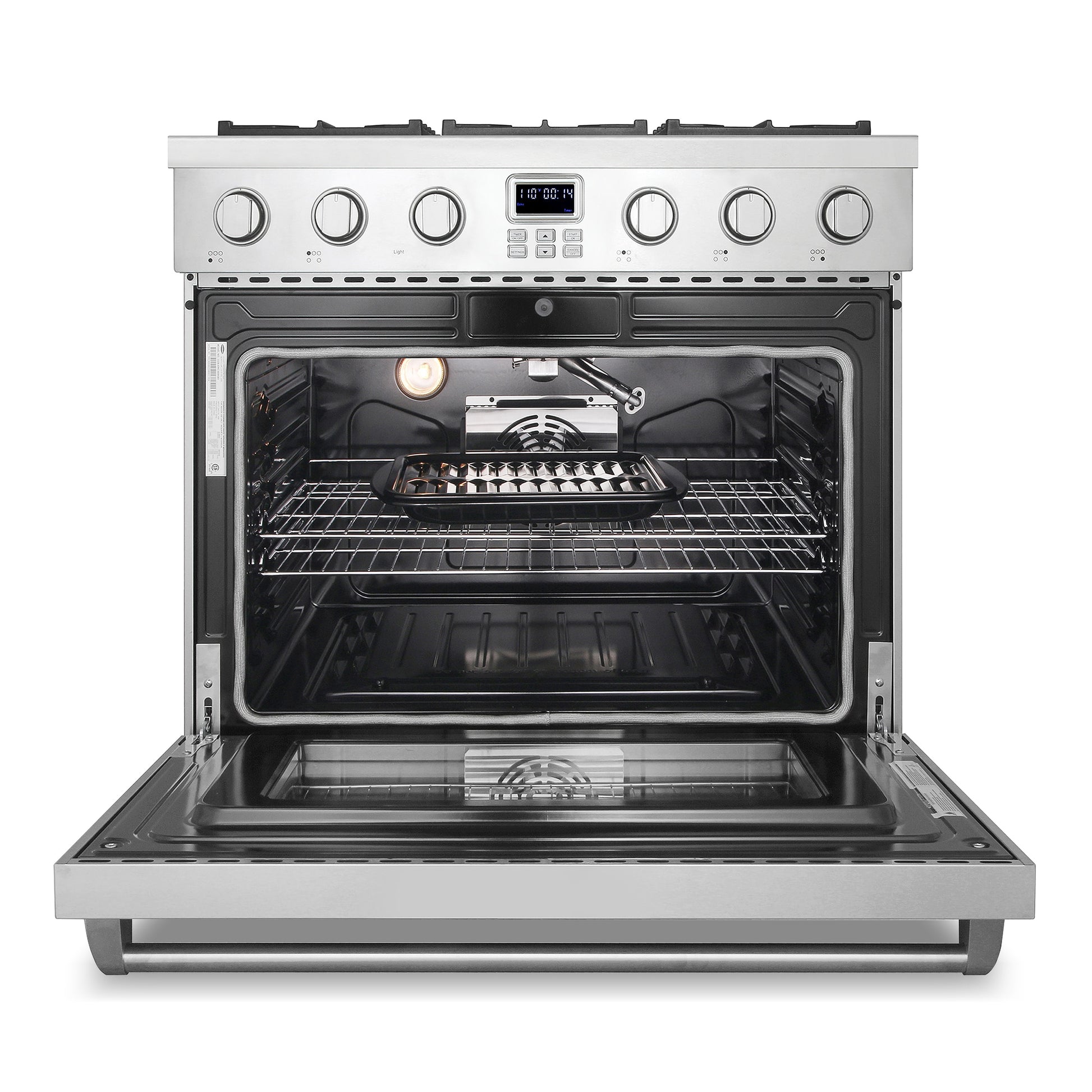 Cosmo COS-GRC366KB 36-in 6 burners 6.1-cu ft Convection Oven Slide-In Natural Gas Range ( Stainless Steel )