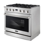 Cosmo COS-GRC366KB 36-in 6 burners 6.1-cu ft Convection Oven Slide-In Natural Gas Range ( Stainless Steel )