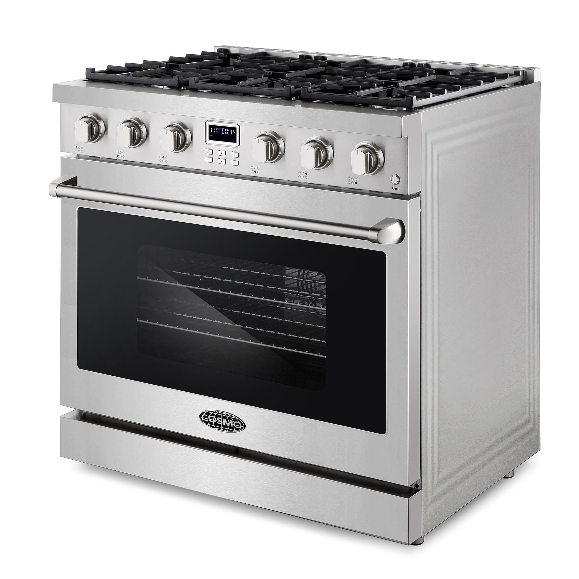Cosmo COS-GRC366KB 36-in 6 burners 6.1-cu ft Convection Oven Slide-In Natural Gas Range ( Stainless Steel )