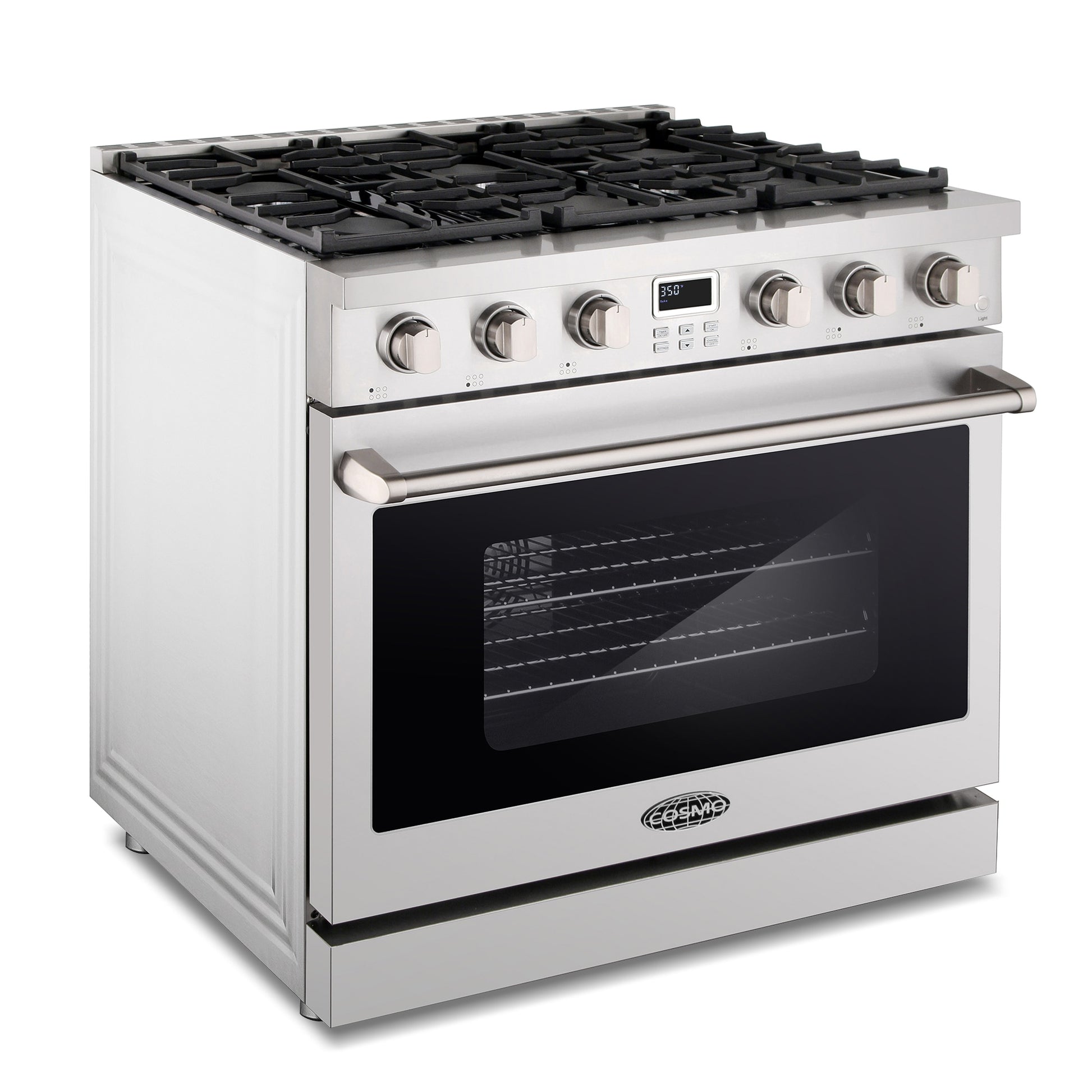Cosmo COS-GRC366KB 36-in 6 burners 6.1-cu ft Convection Oven Slide-In Natural Gas Range ( Stainless Steel )