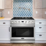 Cosmo COS-GRC366KB 36-in 6 burners 6.1-cu ft Convection Oven Slide-In Natural Gas Range ( Stainless Steel )