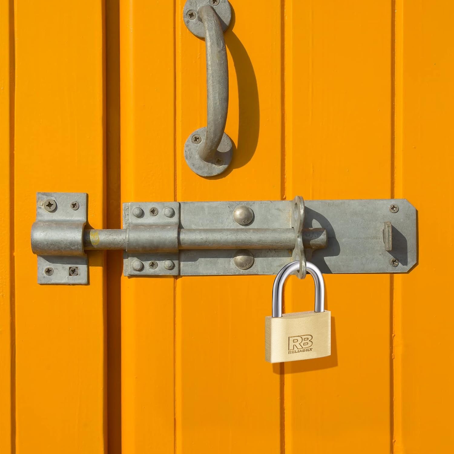 RELIABILT Keyed Padlock, 1-9/16-in Wide x 7/8-in Shackle Keyed Alike (3-Pack)
