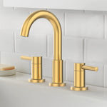 Alpine Reserve Harlow Brushed Gold Widespread 2-handle WaterSense Mid-arc Residential Handle Bathroom Sink Faucet with Drain