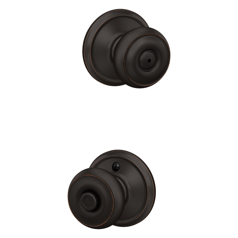 Schlage Georgian Aged Bronze Interior or Bed/Bath Privacy Door Knob