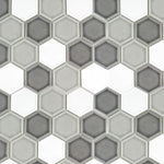 **PER PC** Smokey Hive Hexagon 11x10 Glossy Glass Mosaic, SF210212, 8.734sf, 11pcs, 25 lbs, FINAL PRICE: $3.99/pc, $43.89/bx + Tax