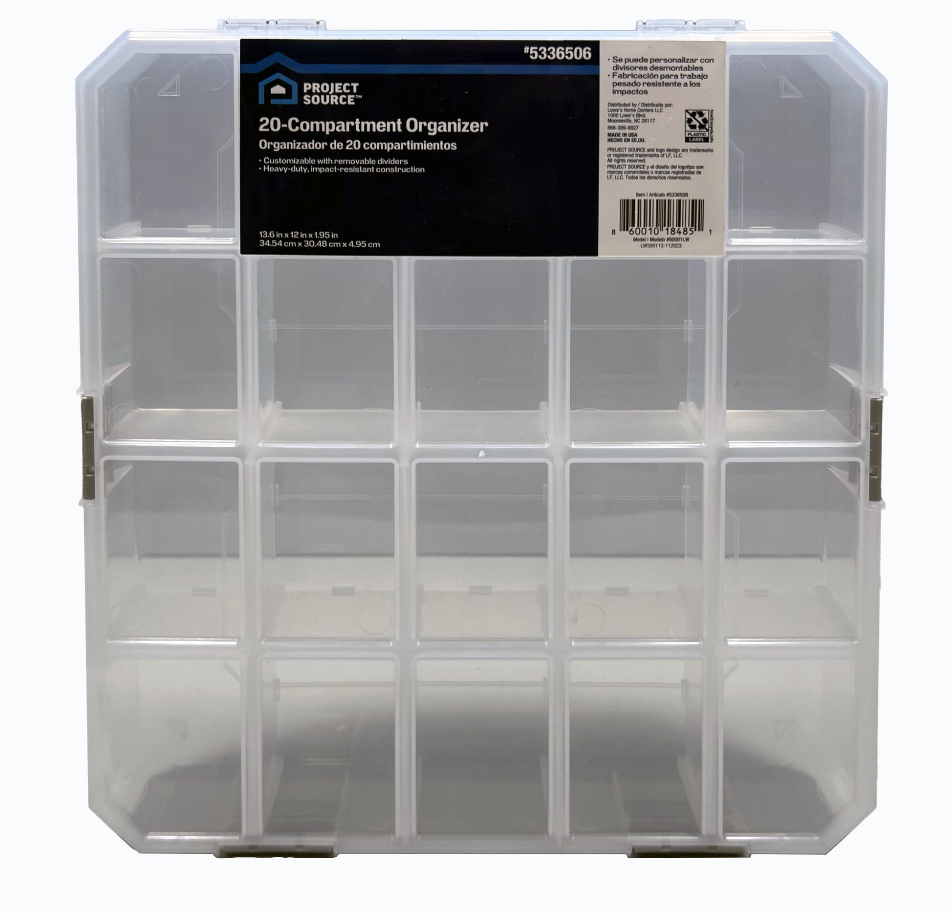 Project Source Small Parts Organizer 20-Compartment Plastic Small Parts Organizer