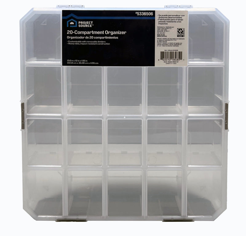 Project Source Small Parts Organizer 20-Compartment Plastic Small Parts Organizer