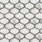 **PER PC** Waterjet Arabesque White Polished 10x13 Mosaic, LW0319018, 7.83sf, 9pcs, 33lbs, FINAL PRICE: $4.99/pc, $44.91/bx + Tax