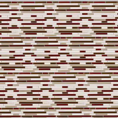**PER PC** Orchid Brick 12x12 Glossy Glass Stone Travertine Linear Mosaic, SF170008, 9 pcs, 8.721sf, 32 lbs, FINAL PRICE: $2.99/pc, $26.91/bx + Tax