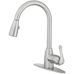 Project Source Tucker Stainless steel Single Handle Deck-mount Pull-down Kitchen Faucet with Sprayer (Includes Deck Plate)