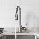 Project Source Tucker Stainless steel Single Handle Deck-mount Pull-down Kitchen Faucet with Sprayer (Includes Deck Plate)