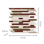 **PER PC** Orchid Brick 12x12 Glossy Glass Stone Travertine Linear Mosaic, SF170008, 9 pcs, 8.721sf, 32 lbs, FINAL PRICE: $2.99/pc, $26.91/bx + Tax
