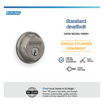 Schlage Satin Nickel Single Cylinder Deadbolt