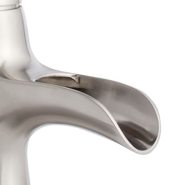 Alpine Reserve Sumter Brushed Nickel 4-in Centerset 1-handle WaterSense Waterfall Residential Handle Bathroom Sink Faucet with Drain with Deck Plate, 21-B461H-BN-AR  #2596143 *JR2509, Retail: $89.00, FINAL PRICE: $49.99 + TAX
